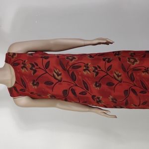Soft Touch Medium sleeveless burnt orange floral print Maxi dress